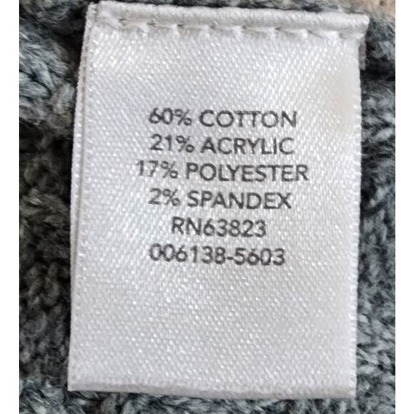 CJ Banks VTG Gray Chunky Knit Crewneck Long Sleeve Sweater Pattern Design W Smal - Picture 8 of 10